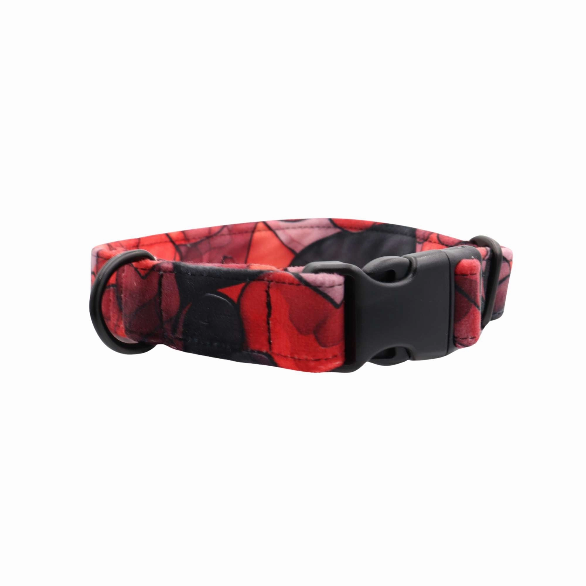Velour Dog Collar | My Valentine | Width: 15-20-25-30-40-50 mm