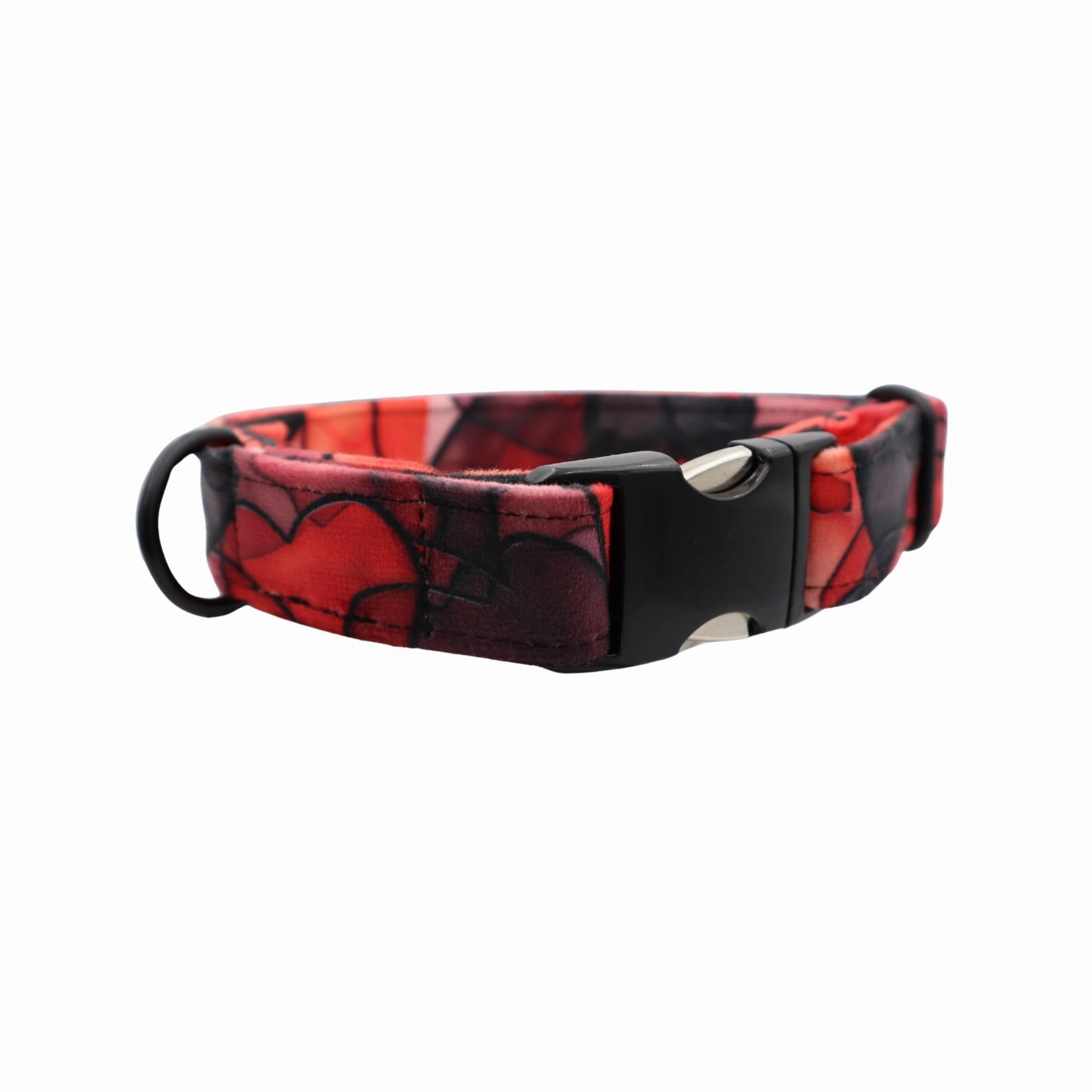 Velour Dog Collar | My Valentine | Width: 15-20-25-30-40-50 mm