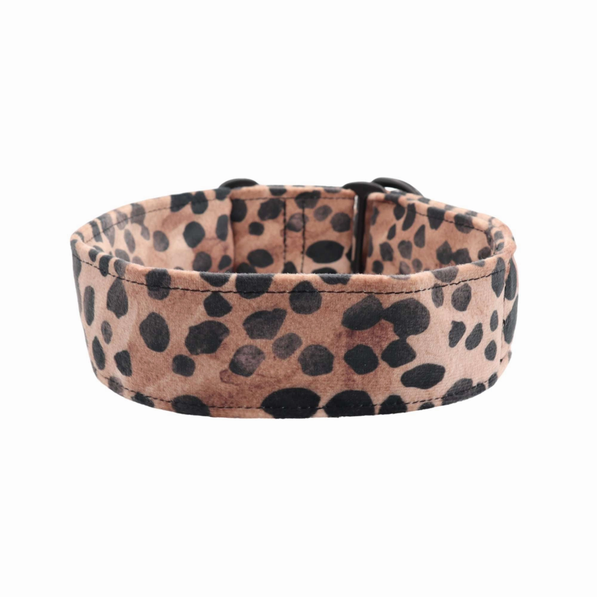 Velour Dog Collar | Soft Leopard | Width: 15-20-25-30-40-50 mm