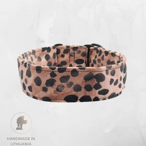Velour Dog Collar | Soft Leopard | Width: 15-20-25-30-40-50 mm