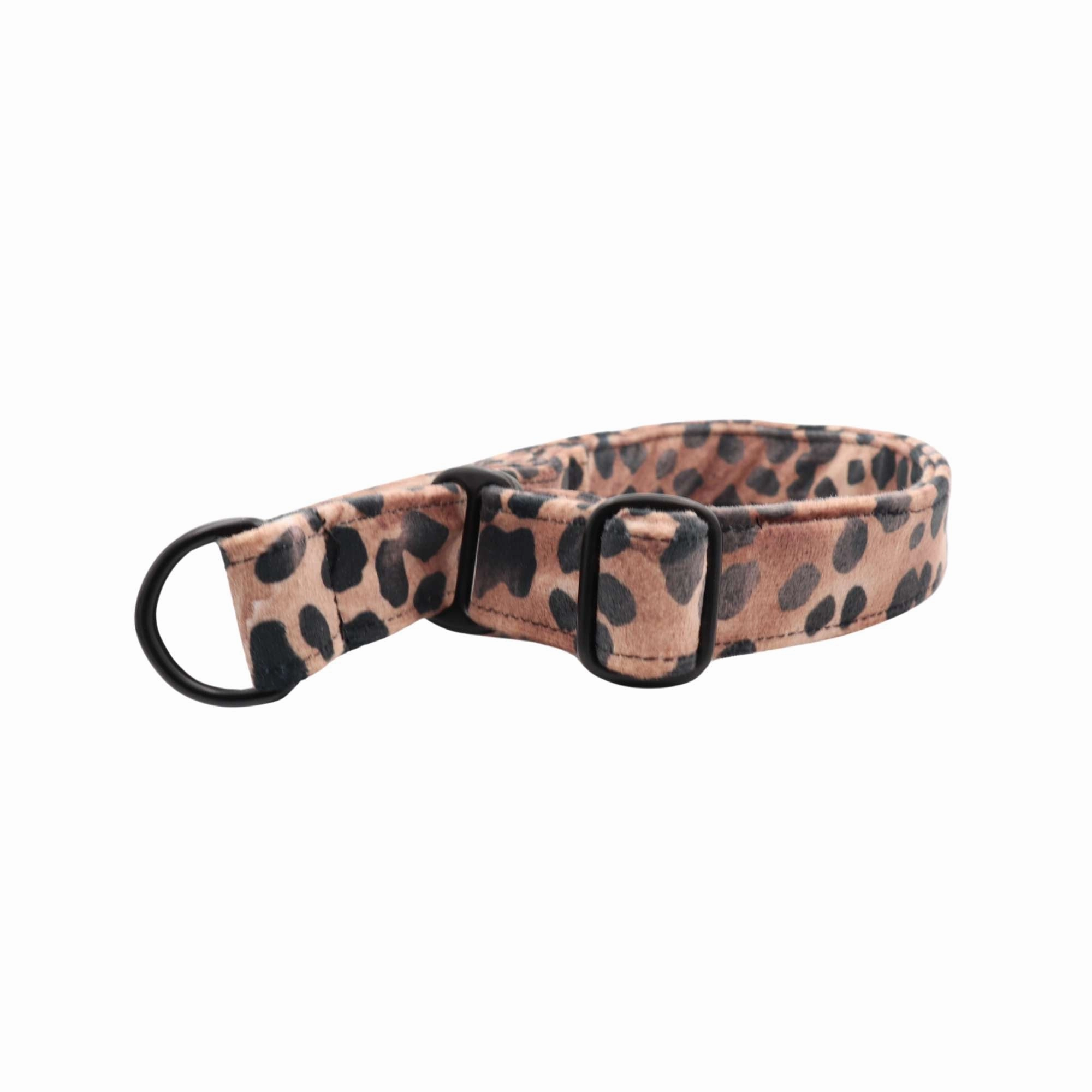 Velour Dog Collar | Soft Leopard | Width: 15-20-25-30-40-50 mm