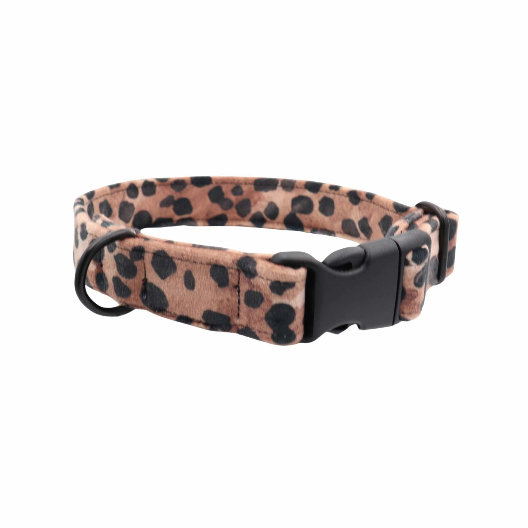Velour Dog Collar | Soft Leopard | Width: 15-20-25-30-40-50 mm
