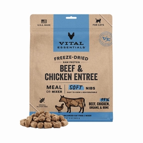 Vital Essentials Cat Freeze-Dried Raw Beef & Chicken Soft Nibs 12oz
