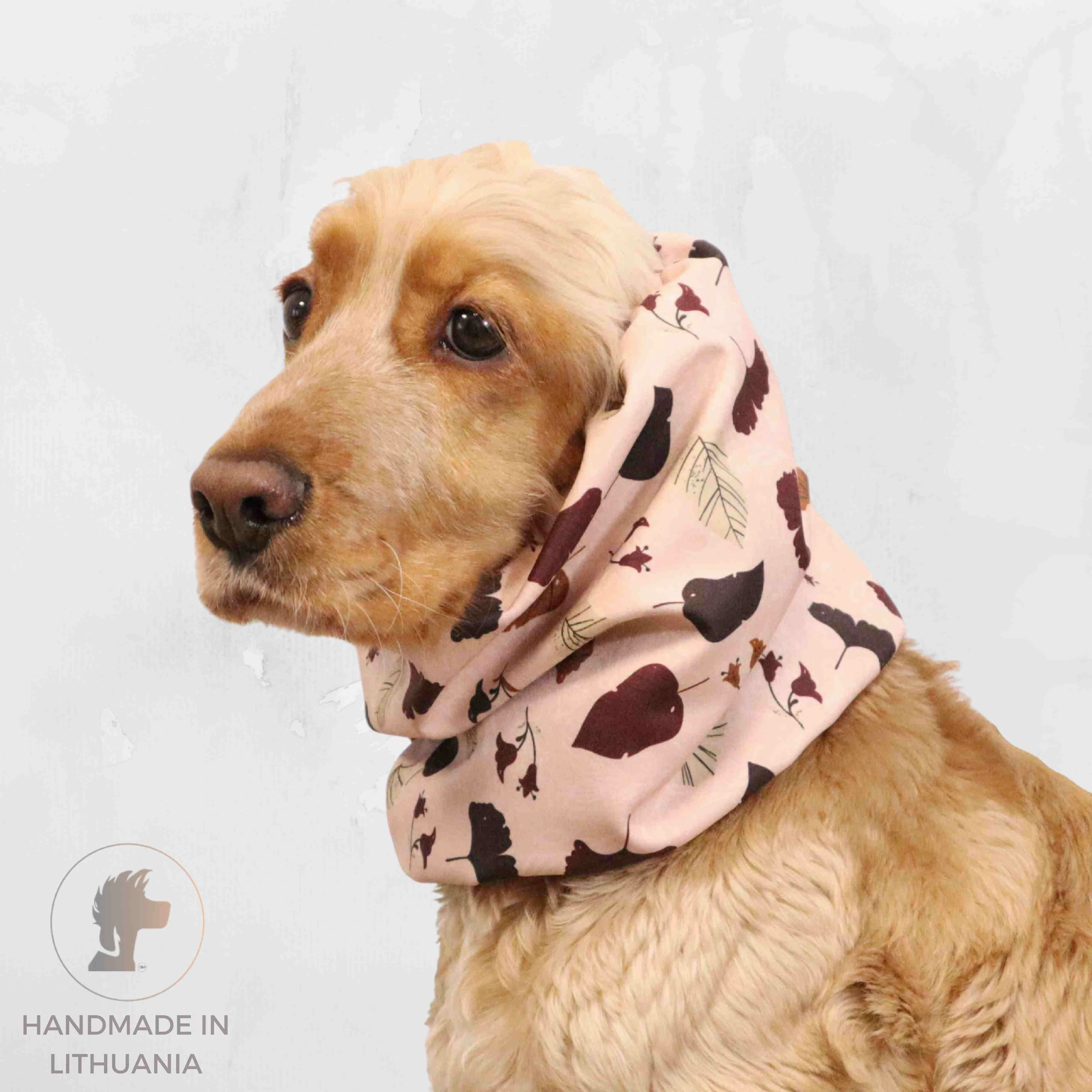 Waterproof Daily Dog Snood | Winter Snood | Beige Leaves