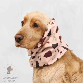 Waterproof Daily Dog Snood | Winter Snood | Beige Leaves