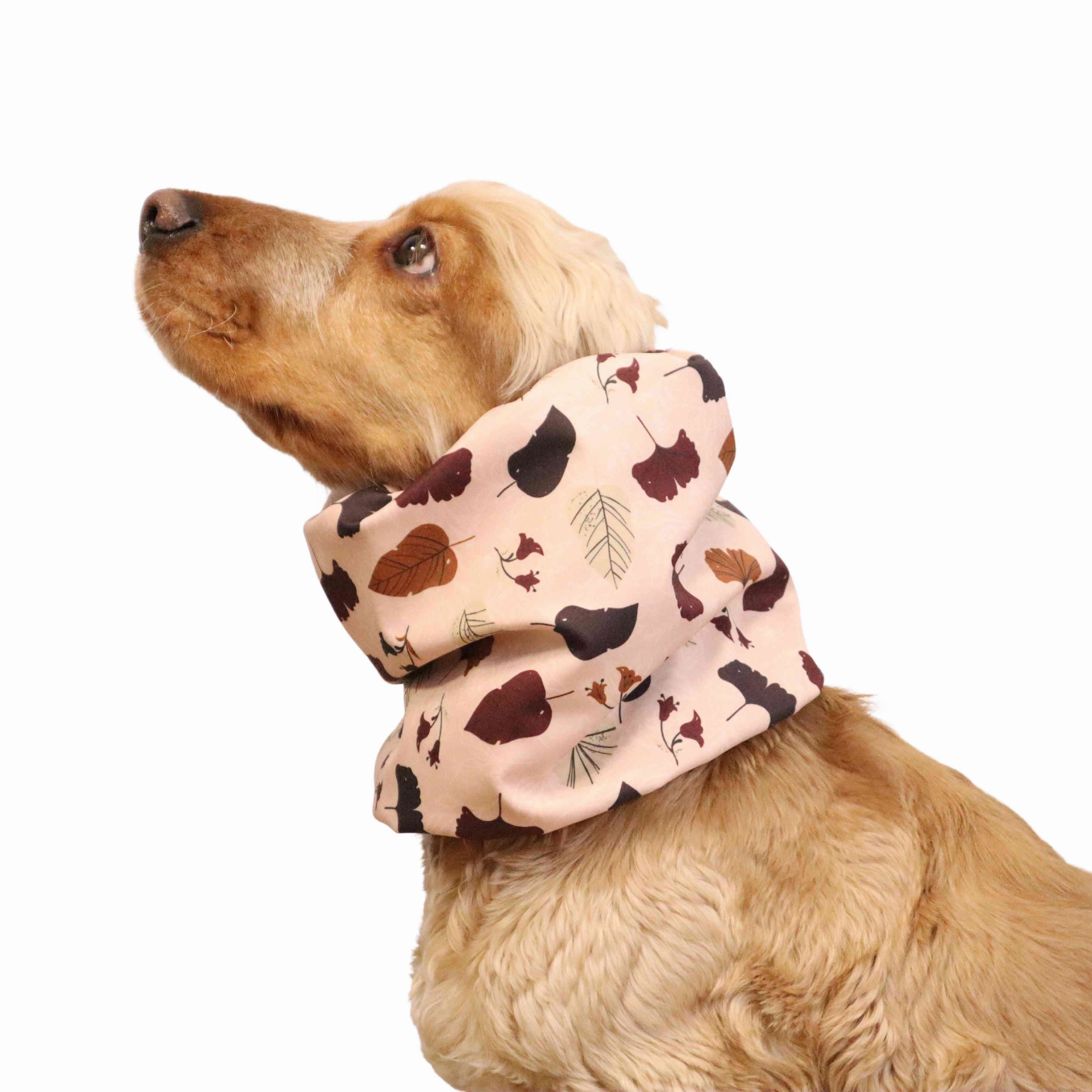 Waterproof Daily Dog Snood | Winter Snood | Beige Leaves
