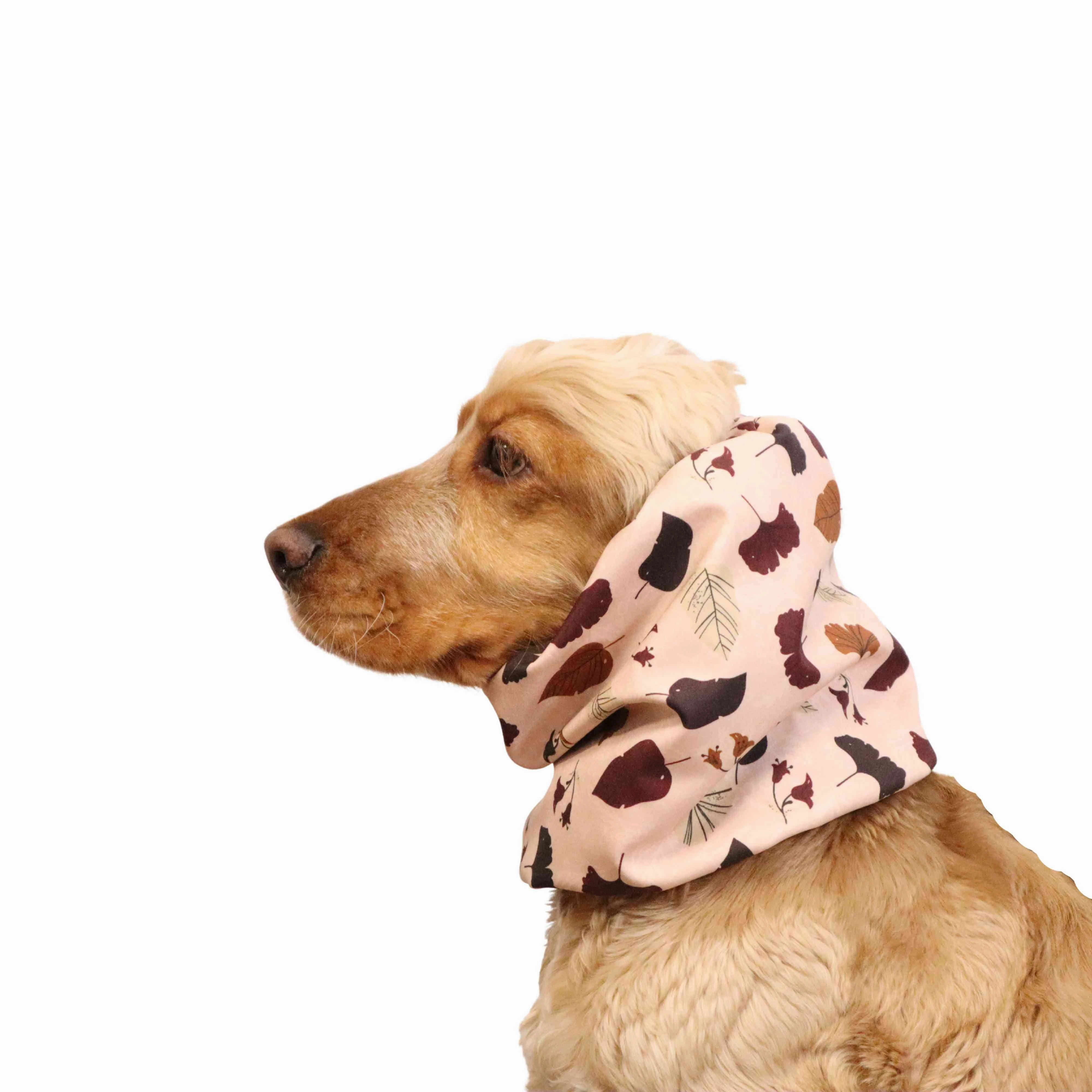 Waterproof Daily Dog Snood | Winter Snood | Beige Leaves