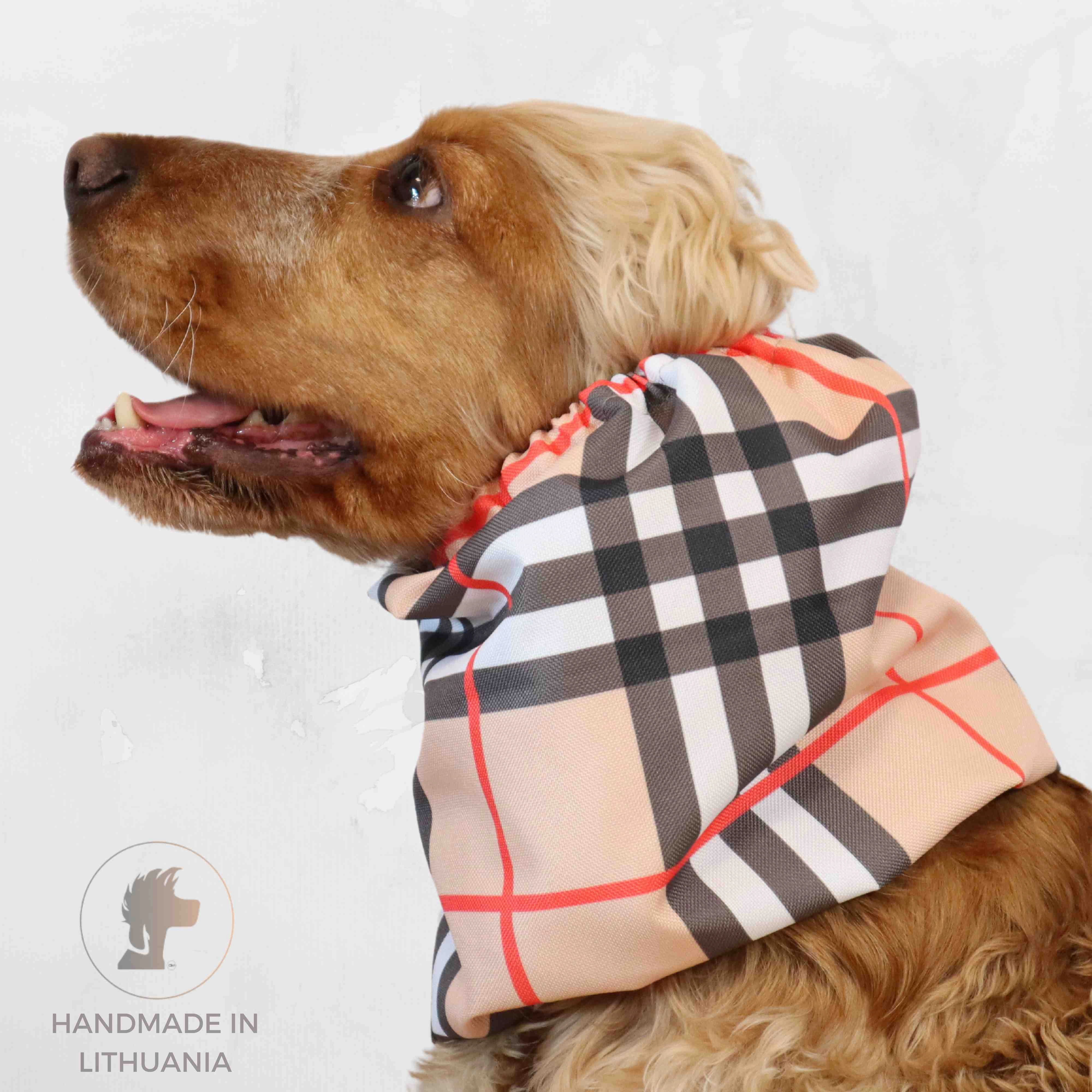 Waterproof Dog Snood | Beige Tartan