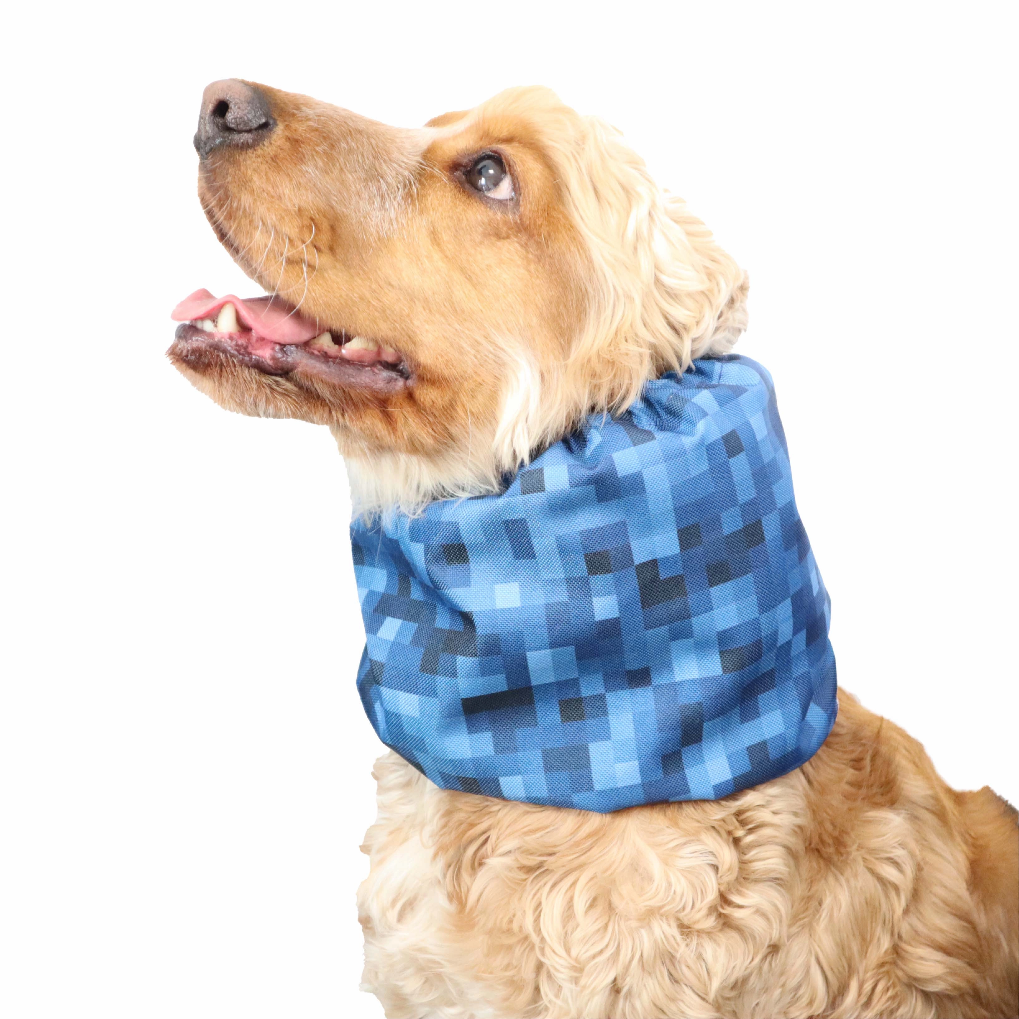 Waterproof Dog Snood | Blue Pixels
