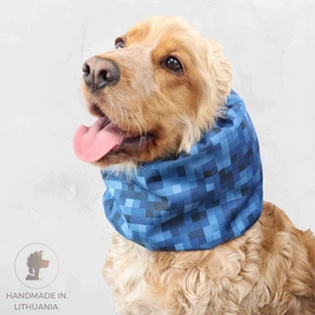 Waterproof Dog Snood | Blue Pixels