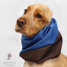 Waterproof Dog Snood | Brown-Blue