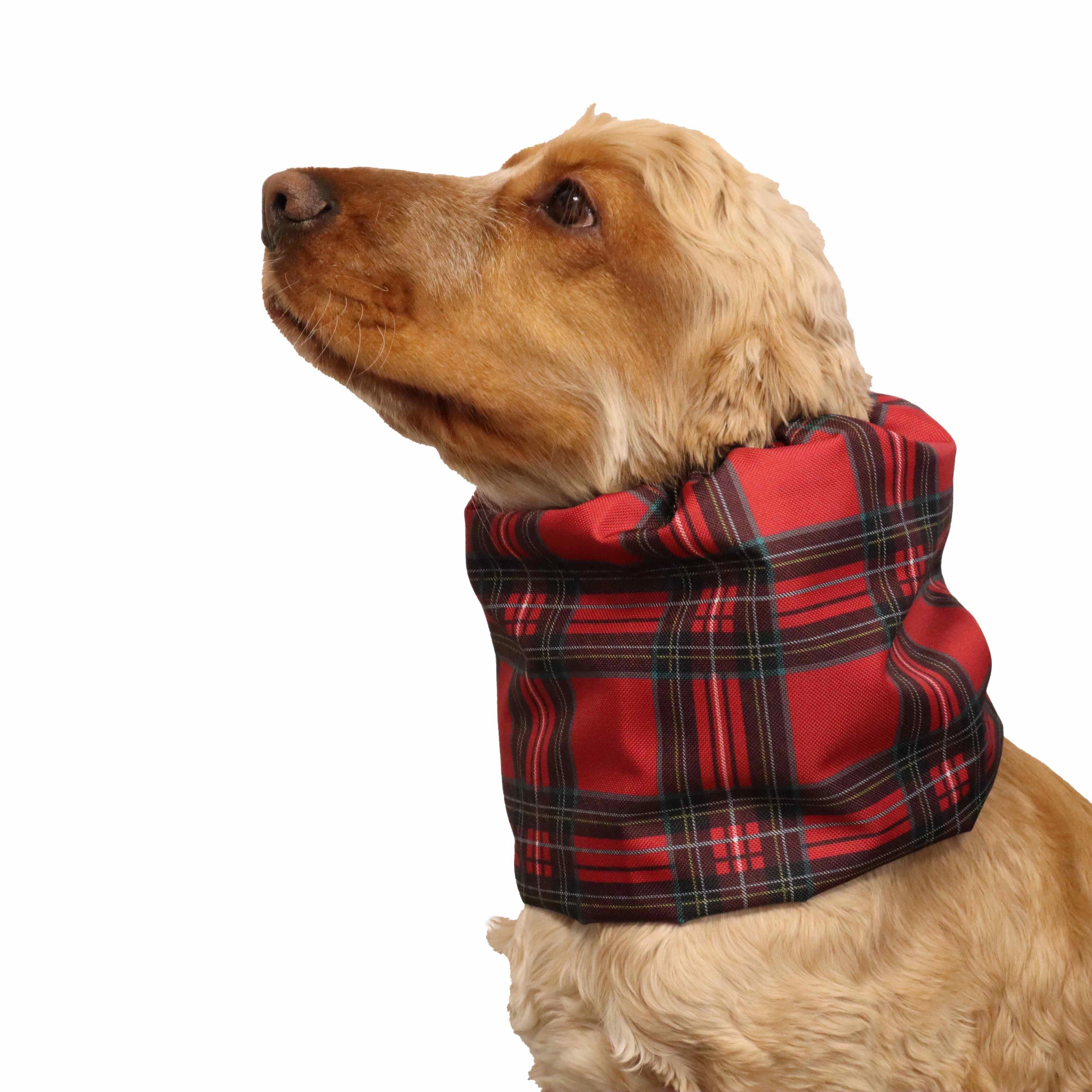 Waterproof Dog Snood | Red Tartan