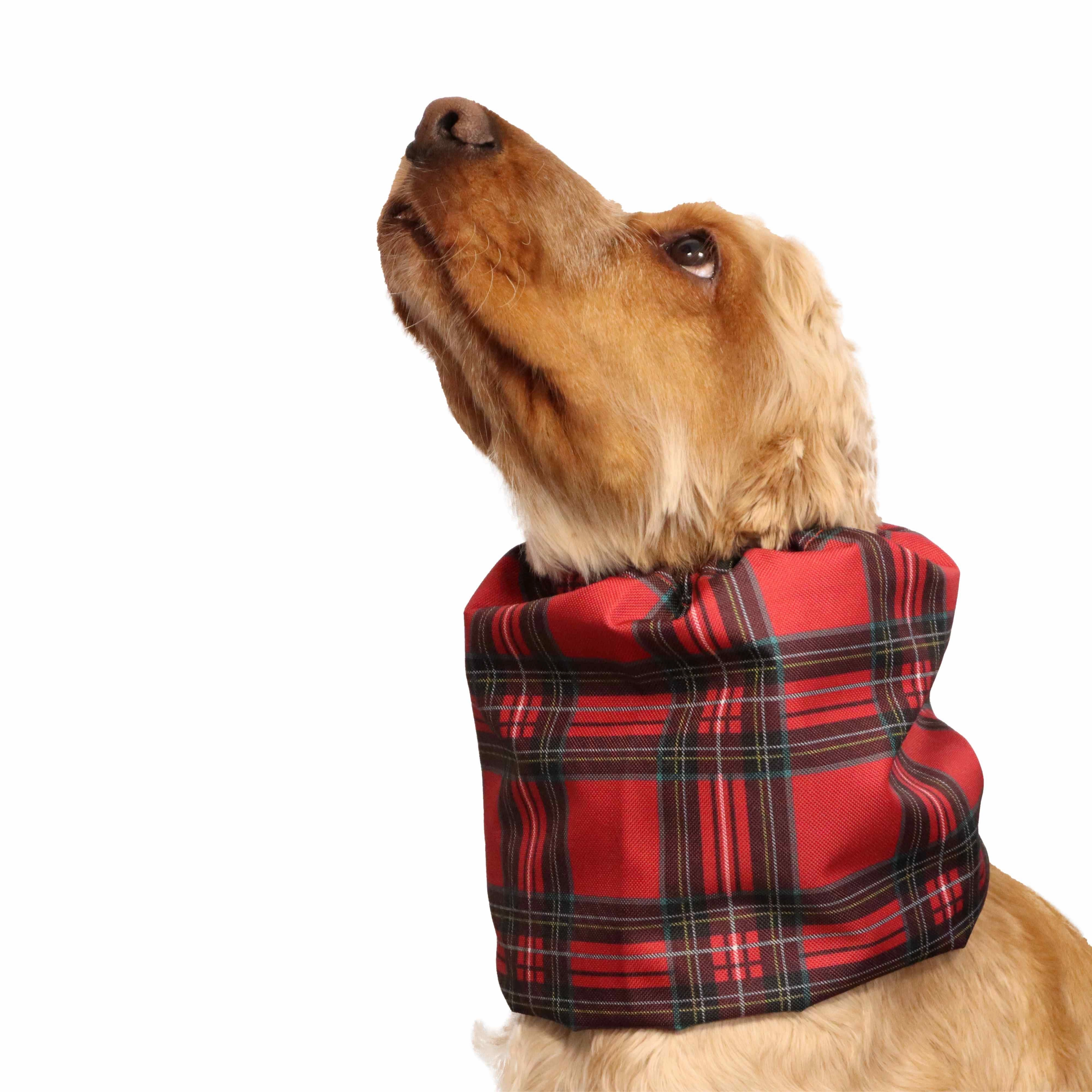 Waterproof Dog Snood | Red Tartan