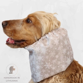 Waterproof Dog Snood | Snowflakes in Beige