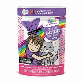 Weruva BFF OMG Tuna & Beef Baby Cakes in Gravy Pouch 2.8oz