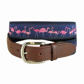 Yard Flamingos Ribbon Club Belt