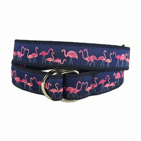 Yard Flamingos Ribbon D-Ring Belt