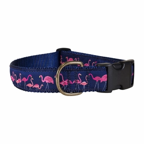 Yard Flamingos Ribbon Dog Collar